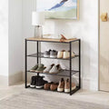 Étagère à chaussures 4 niveaux en métal et bois 63,5 cm H x 63 cm L x 30 cm P