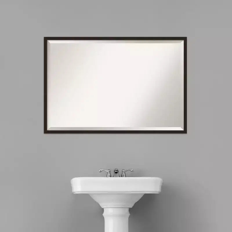 Miroir mural de salle de bain rectangulaire en bois 63,5 cm H x 94 cm L