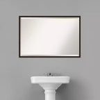 Miroir mural de salle de bain rectangulaire en bois 63,5 cm H x 94 cm L