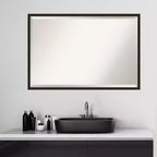 Miroir mural de salle de bain rectangulaire en bois 63,5 cm H x 94 cm L