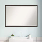Miroir mural de salle de bain rectangulaire en bois 63,5 cm H x 94 cm L