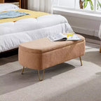 Banc de rangement ottoman en fausse fourrure 39,37"L x 15,75"P x 15,5"H