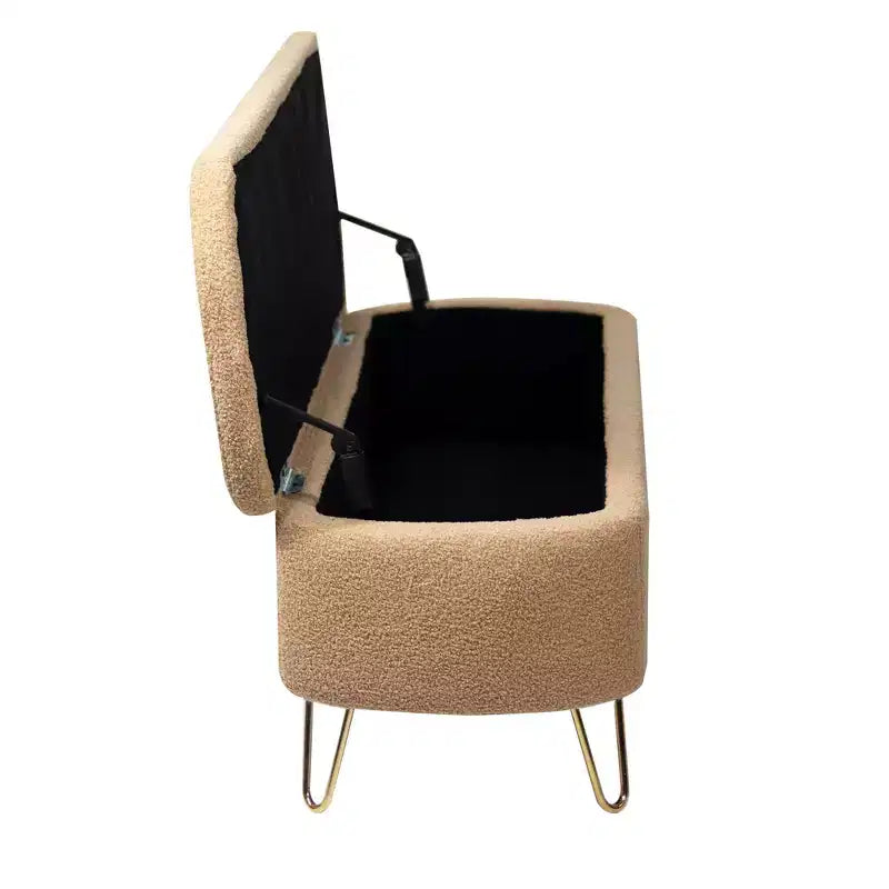 Banc de rangement ottoman en fausse fourrure 39,37"L x 15,75"P x 15,5"H