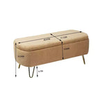 Banc de rangement ottoman en fausse fourrure 39,37"L x 15,75"P x 15,5"H