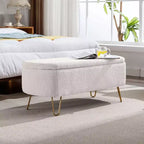 Banc de rangement ottoman en fausse fourrure 39,37"L x 15,75"P x 15,5"H
