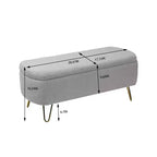 Banc de rangement ottoman en fausse fourrure 39,37"L x 15,75"P x 15,5"H