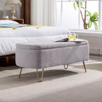 Banc de rangement ottoman en fausse fourrure 39,37"L x 15,75"P x 15,5"H