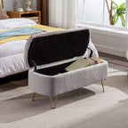 Banc de rangement ottoman en fausse fourrure 39,37"L x 15,75"P x 15,5"H