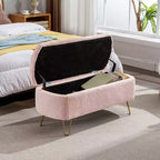 Banc de rangement ottoman en fausse fourrure 39,37"L x 15,75"P x 15,5"H