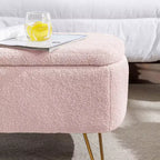 Banc de rangement ottoman en fausse fourrure 39,37"L x 15,75"P x 15,5"H