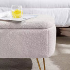 Banc de rangement ottoman en fausse fourrure 39,37"L x 15,75"P x 15,5"H