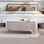 Banc de rangement ottoman en fausse fourrure 39,37"L x 15,75"P x 15,5"H