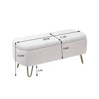 Banc de rangement ottoman en fausse fourrure 39,37"L x 15,75"P x 15,5"H