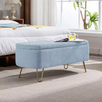 Banc de rangement ottoman en fausse fourrure 39,37"L x 15,75"P x 15,5"H