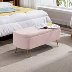 Banc de rangement ottoman en fausse fourrure 39,37"L x 15,75"P x 15,5"H