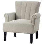 Fauteuil touffeté en polyester avec accoudoirs roulés 29''L x 24''P x 34.5''H
