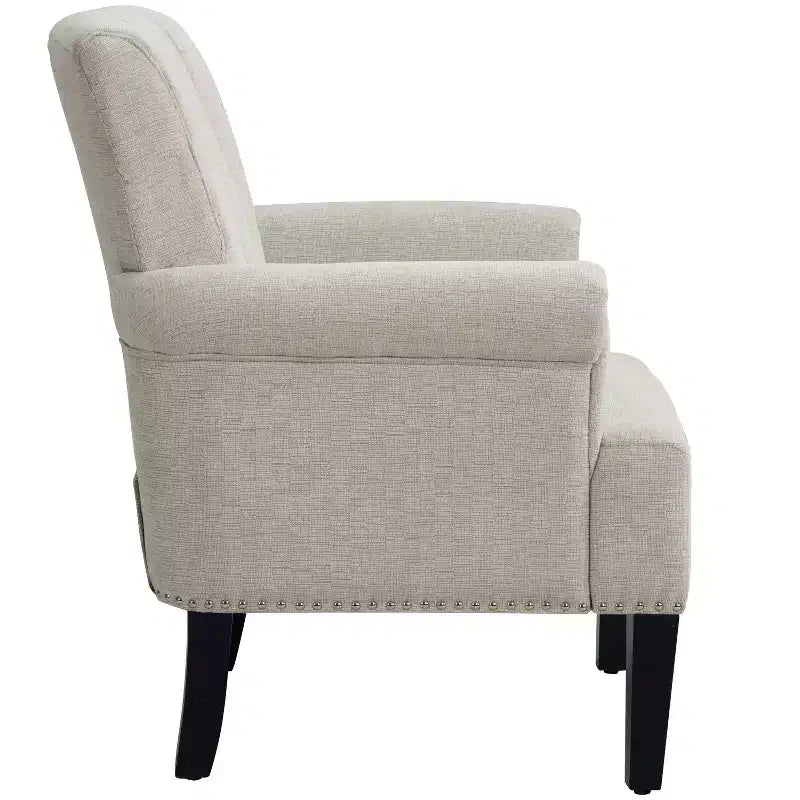 Fauteuil touffeté en polyester avec accoudoirs roulés 29''L x 24''P x 34.5''H