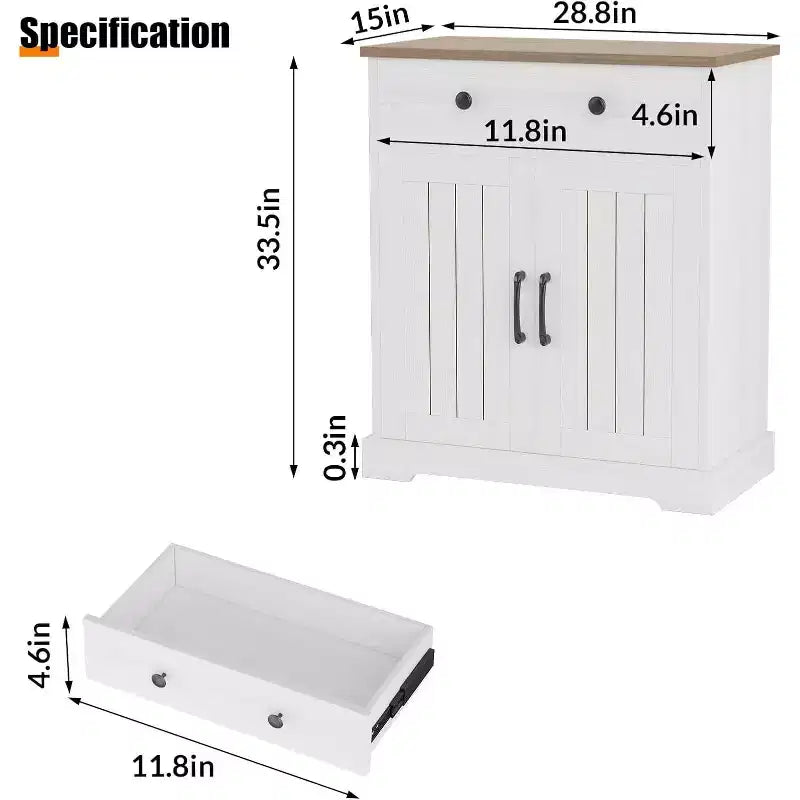 Buffet de cuisine en aggloméré 85,1 cm H x 73,2 cm L x 38,1 cm P