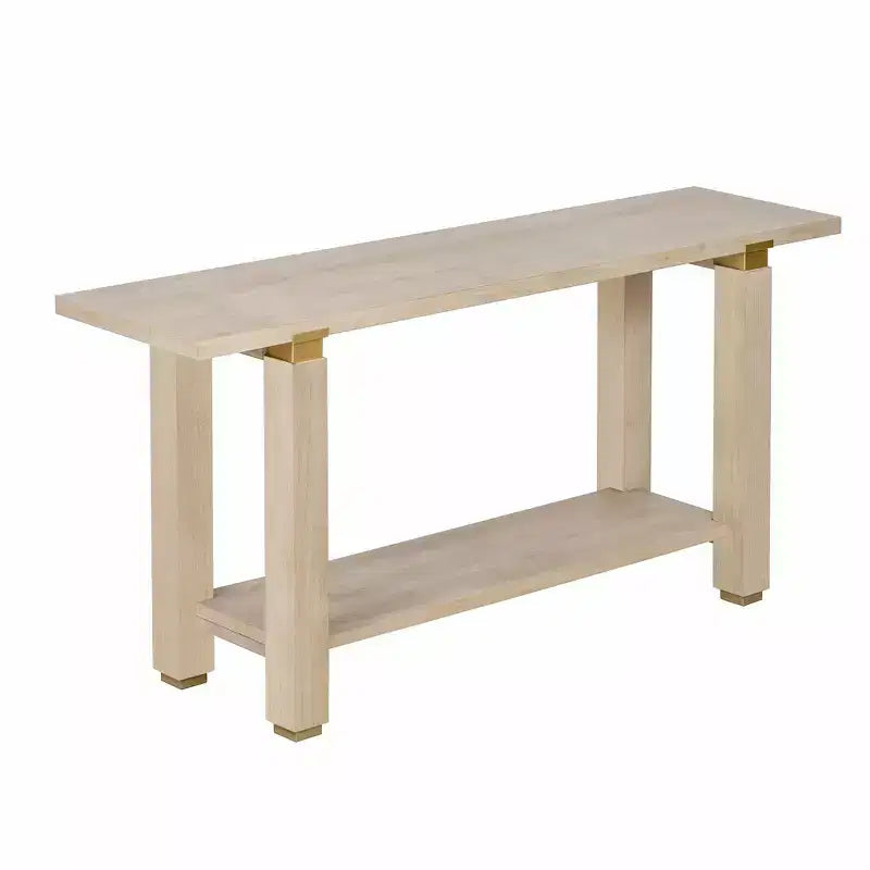 Console en pin et MDF avec étagère de rangement 76,5 cm (H) x 160 cm (L) x 40 cm (P)