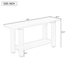 Console en pin et MDF avec étagère de rangement 76,5 cm (H) x 160 cm (L) x 40 cm (P)