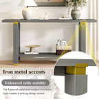 Console en pin et MDF avec étagère de rangement 76,5 cm (H) x 160 cm (L) x 40 cm (P)