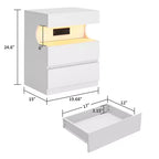 Table de chevet en bois à 3 tiroirs avec station de charge 62,5 cm (H) x 50 cm (L) x 38 cm (P)