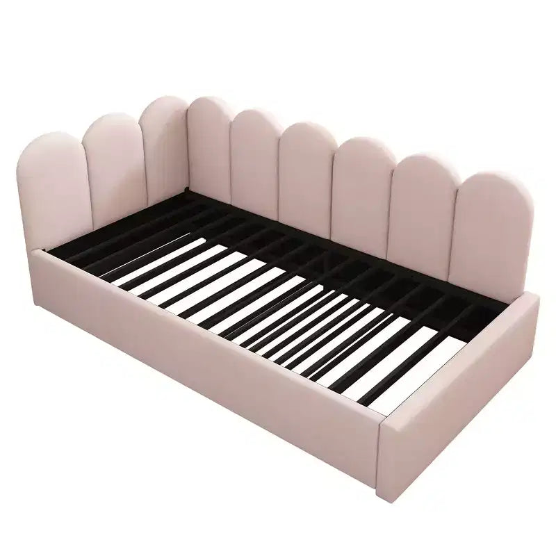 Lit de repos double en velours avec lit gigogne escamotable et cadre à lattes métalliques 76,2 cm H x 199,9 cm L x 105,7 cm P