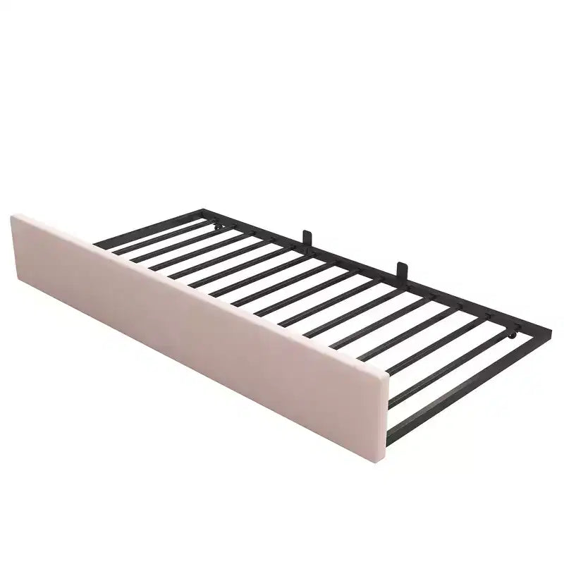 Lit de repos double en velours avec lit gigogne escamotable et cadre à lattes métalliques 76,2 cm H x 199,9 cm L x 105,7 cm P