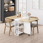 Table à manger pliante en bois avec roulettes 75 cm (H) x 80 cm (l) x 127 cm (P)
