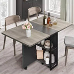 Table à manger pliante en bois avec roulettes 75 cm (H) x 80 cm (l) x 127 cm (P)