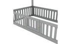 Lit au sol en forme de maison pour enfant Pine Kids, jumeau 183,9 cm H x 102,1 cm l x 198,4 cm P