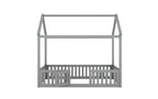 Lit au sol en forme de maison pour enfant Pine Kids, jumeau 183,9 cm H x 102,1 cm l x 198,4 cm P