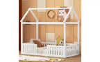 Lit au sol en forme de maison pour enfant Pine Kids, jumeau 183,9 cm H x 102,1 cm l x 198,4 cm P