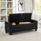 Banc de rangement ottoman en bois et similicuir 43,2 cm (H) x 46 cm (l) x 122 cm (P)