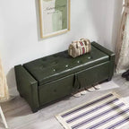 Banc de rangement ottoman en bois et similicuir 43,2 cm (H) x 46 cm (l) x 122 cm (P)