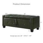 Banc de rangement ottoman en bois et similicuir 43,2 cm (H) x 46 cm (l) x 122 cm (P)