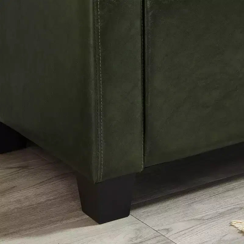 Banc de rangement ottoman en bois et similicuir 43,2 cm (H) x 46 cm (l) x 122 cm (P)