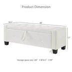 Banc de rangement ottoman en bois et similicuir 43,2 cm (H) x 46 cm (l) x 122 cm (P)