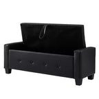 Banc de rangement ottoman en bois et similicuir 43,2 cm (H) x 46 cm (l) x 122 cm (P)
