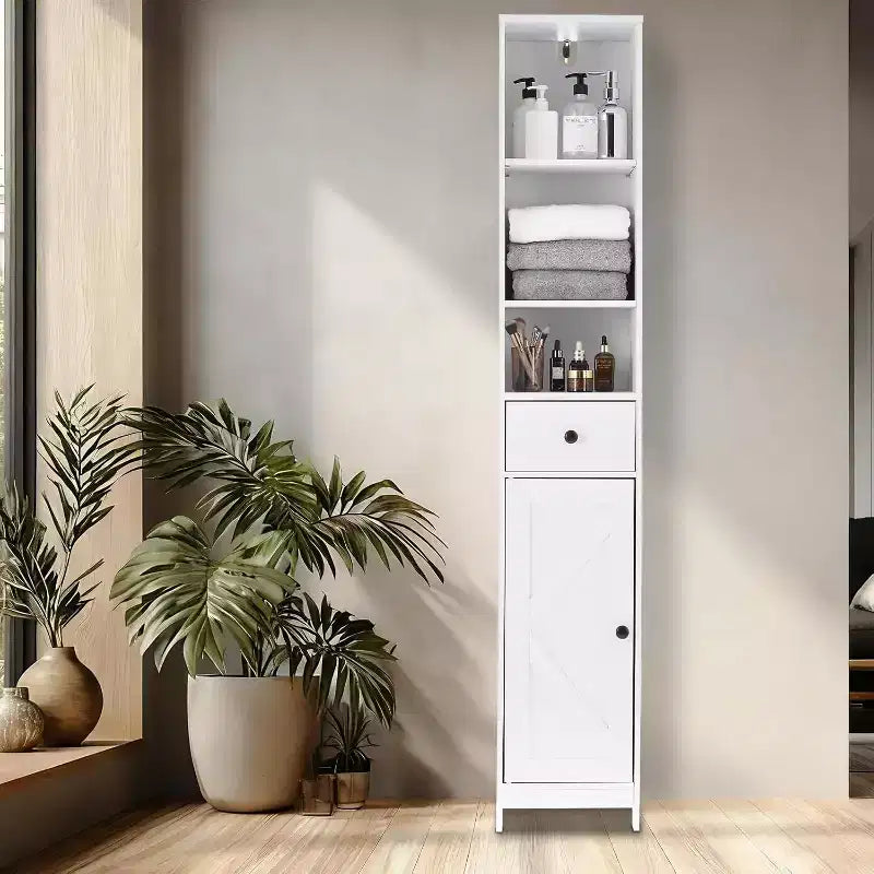 Armoire de rangement haute et étroite en MDF 170 cm H x 30 cm L x 30 cm P