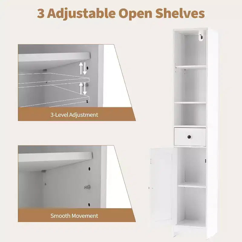 Armoire de rangement haute et étroite en MDF 170 cm H x 30 cm L x 30 cm P