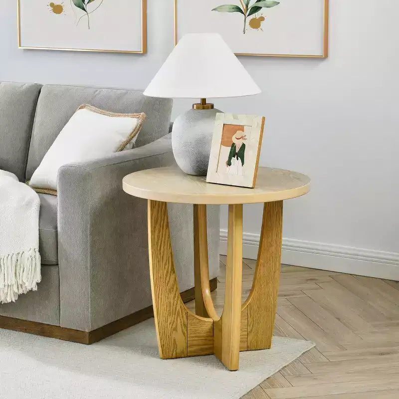 Table d'appoint ronde en MDF 61,6 cm H x 63,8 cm de diamètre