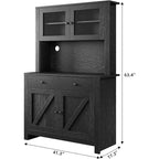 Meuble de Rangement de Cuisine en Panneaux de Particules avec Support pour Micro-ondes 160 cm (H) x 104 cm (l) x 118 cm (P)
