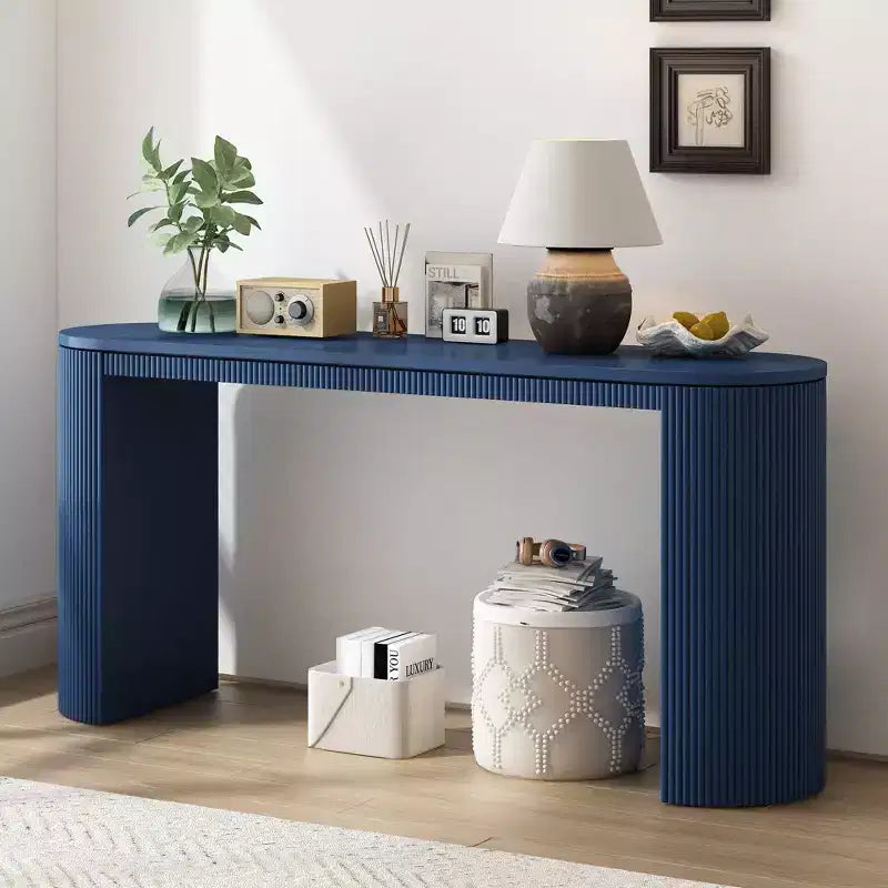 Console incurvée en MDF 80,7 cm (H) x 37,8 cm (L) x 150,3 cm (P)