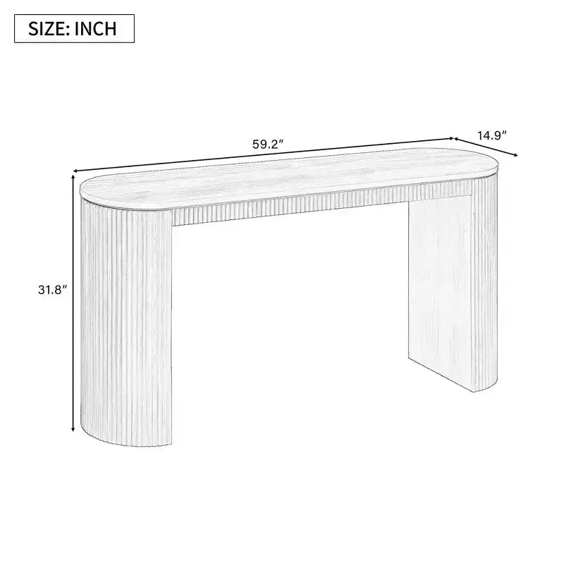 Console incurvée en MDF 80,7 cm (H) x 37,8 cm (L) x 150,3 cm (P)