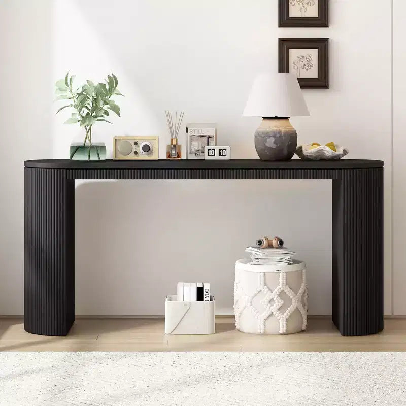 Console incurvée en MDF 80,7 cm (H) x 37,8 cm (L) x 150,3 cm (P)