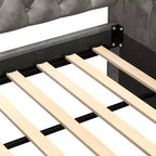 Lit de repos en velours rembourré avec lit gigogne 31''H x 86''W x 45''P