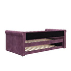 Lit de repos en velours rembourré avec lit gigogne 31''H x 86''W x 45''P