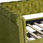 Lit de repos en velours rembourré avec lit gigogne 31''H x 86''W x 45''P