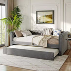 Lit de repos en velours rembourré avec lit gigogne 31''H x 86''W x 45''P